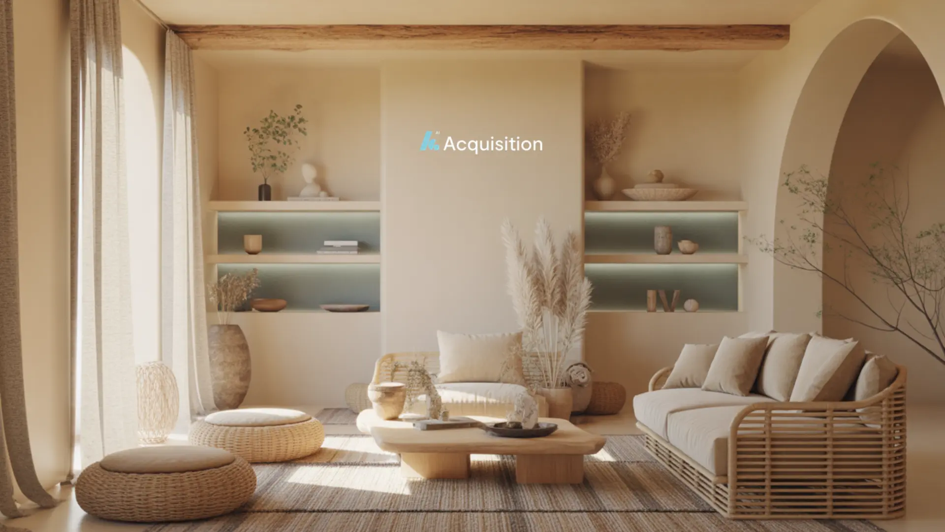 Warm Sunlit Studio AI Acquisition virtual background
